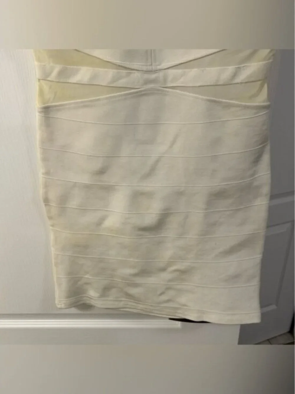 Y2k Bebe Women's Bandage Mini Dress White size M Fairy Whimsigoth Party Club - Picture 11 of 16